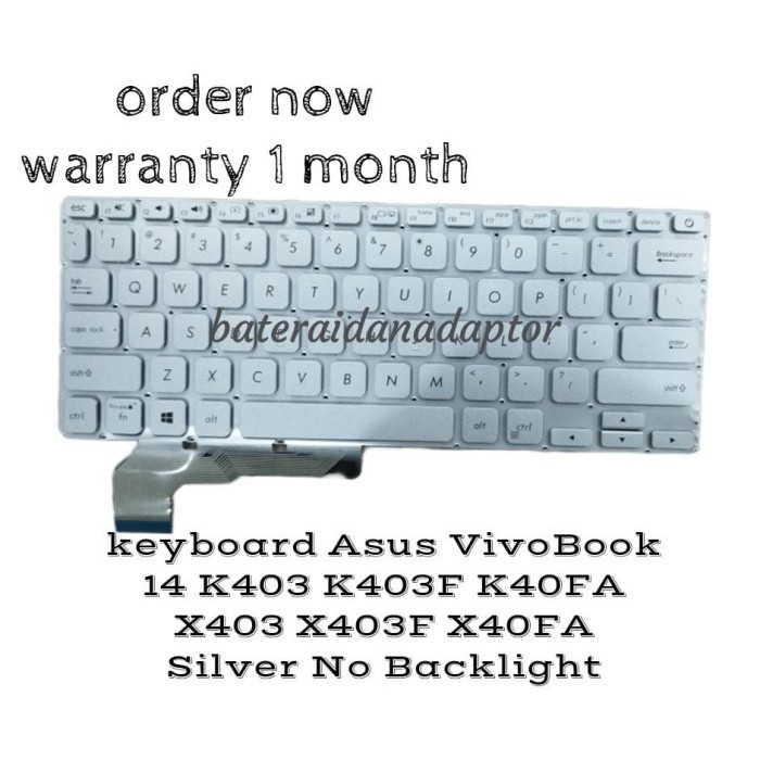 KEYBOARD ASUS VIVOBOOK 14 K403 K403F K403FA X403 X403F X403FA SILVER