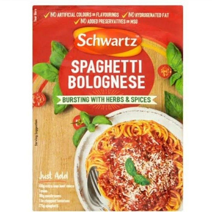 

Ready Schwartz Spaghetti Bolognese Gluten Free Sauce Bumbu Saus Pasta