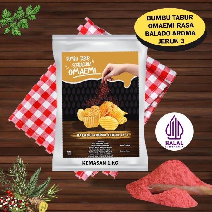 

Ready BUMBU TABUR BALADO JERUK LEVEL 3 HALAL FOOD GRADE 1 KG