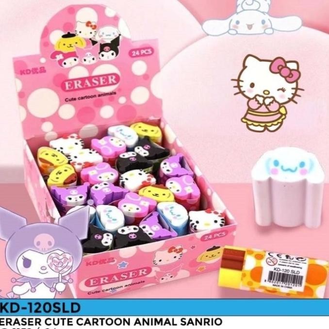 

penghapus potong bentuk sanrio isi 24 pc