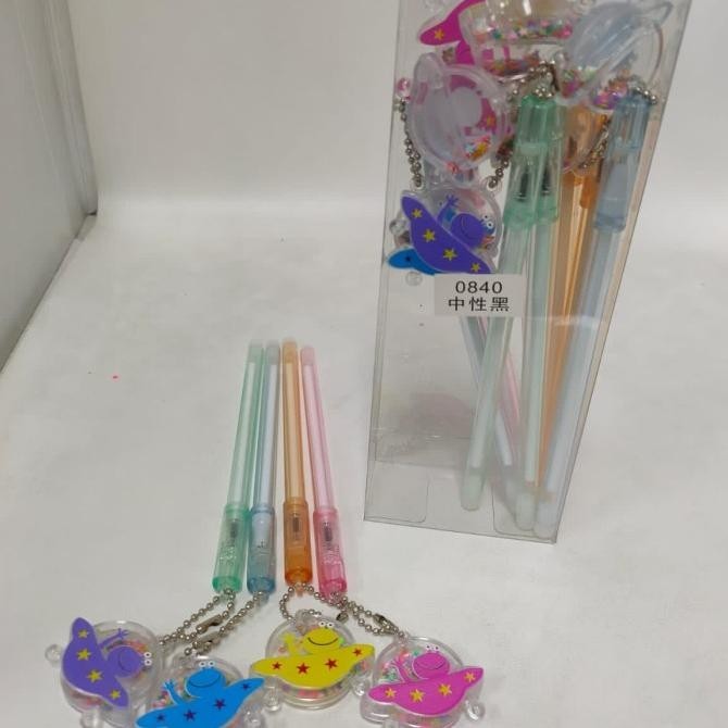 

Pen gel gantungan kepala ufo gliter isi 12