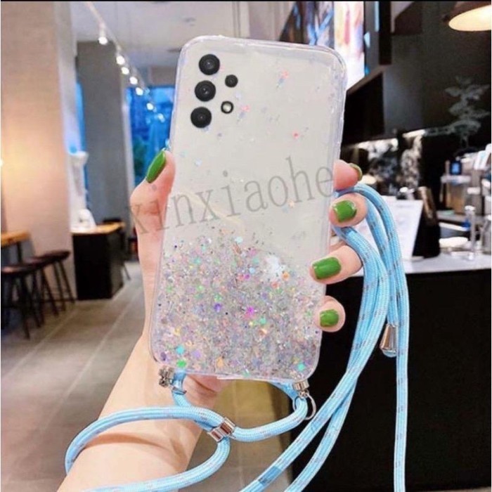 

Soft Case Samsung A33 5G Lanyard Gliter Gantungan Casing