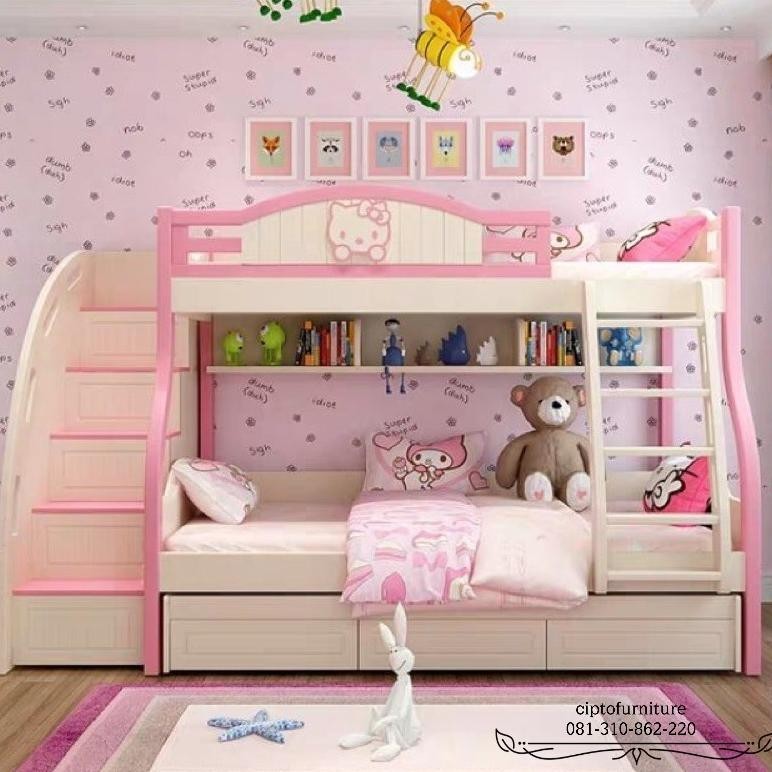 Tempat Tidur Anak 3 Tingkat Hello Kitty