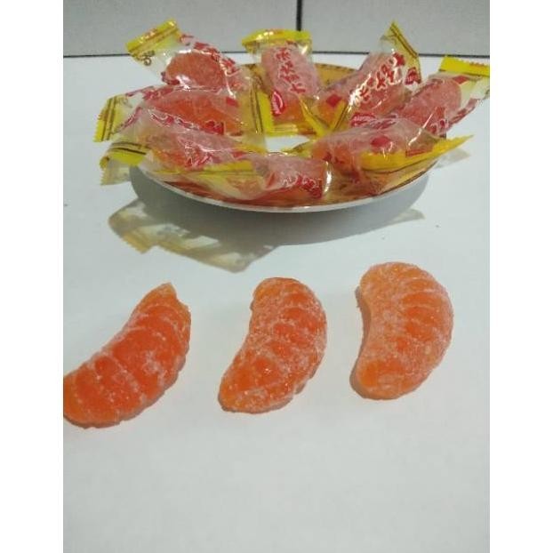 

Permen Manisan Jelly Jeruk / Jelly Hongmao Manisan / Permen Jeli Rasa Jeruk (Mandarin Orange Jelly Candy) Halal Permen Lunak Rasa Jeruk 500Gr Manisan Orange Jelly Can