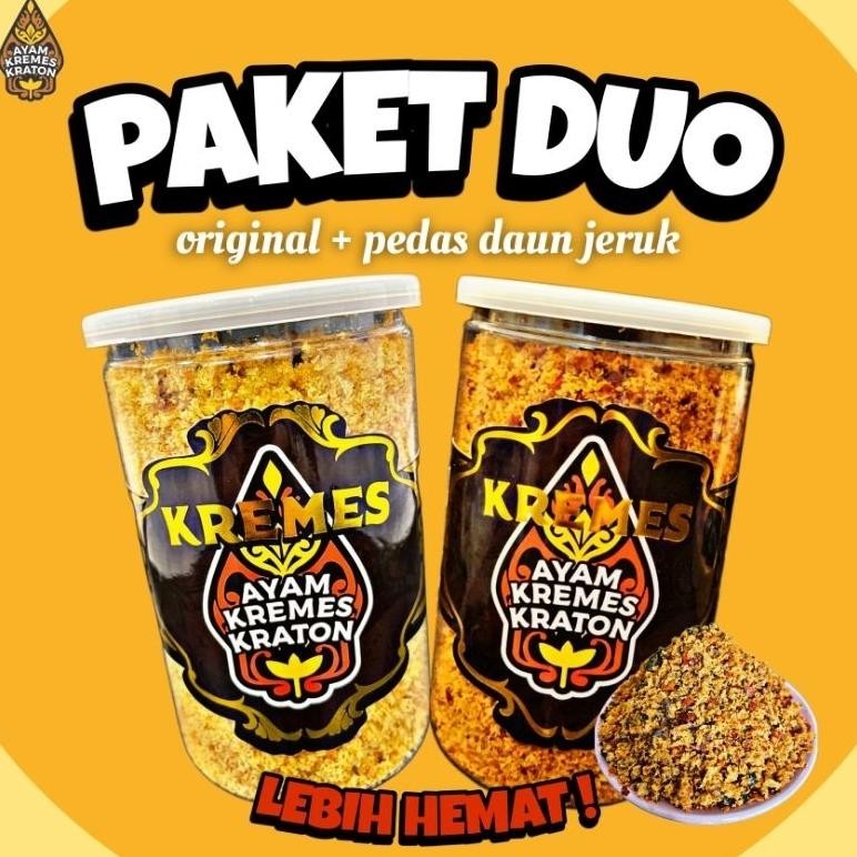 

Ayam Kremes Kraton -Paket DuoKremes Pedas Daun Jeruk + Kremes Original
