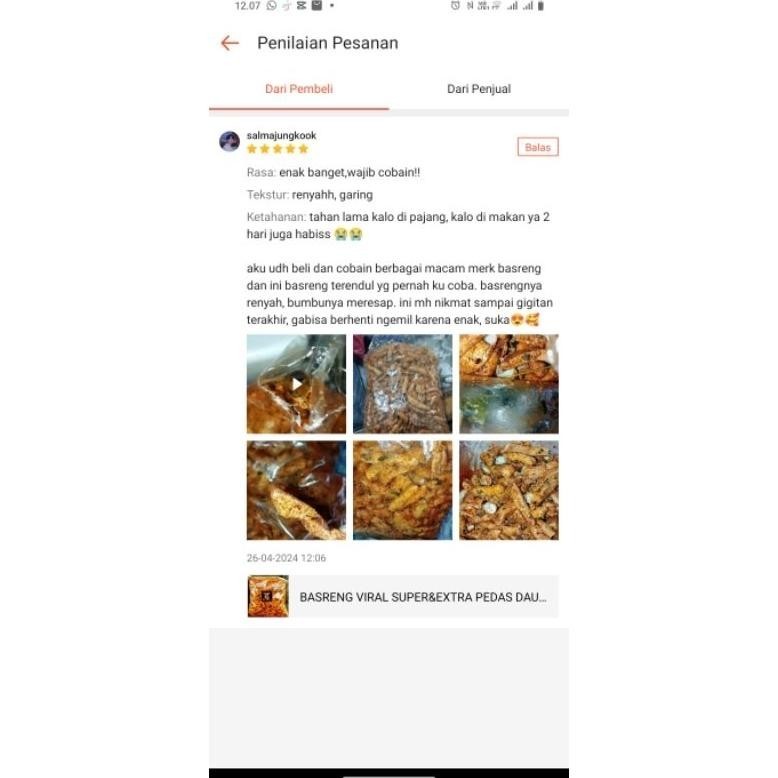 

Basreng Viral Super&Extra Pedas Daun Jeruk 1Kg Bumbu Premium Berlimpah