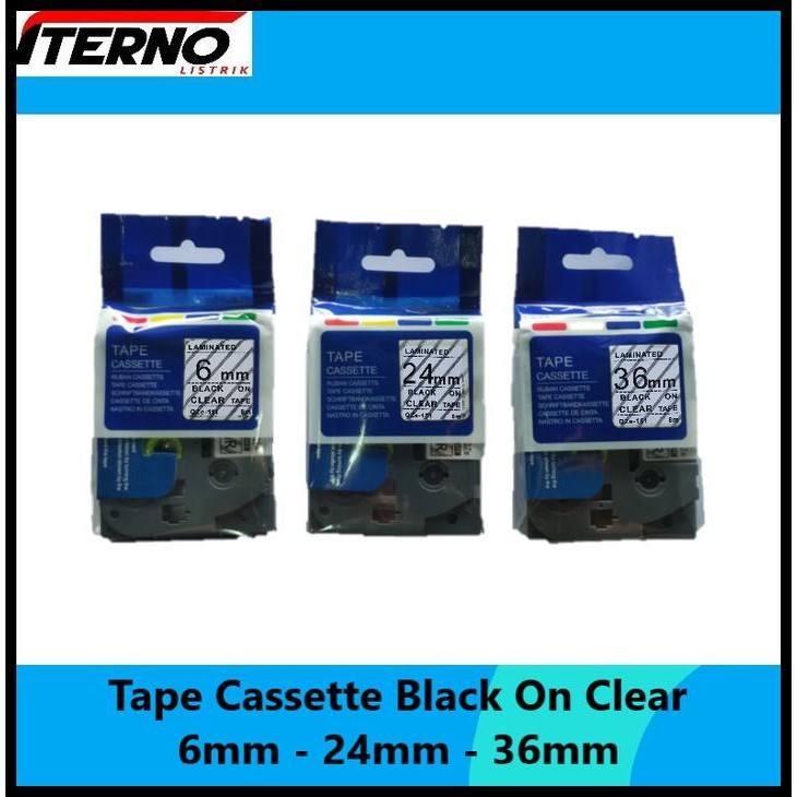 

GRATIS ONGKIR LABEL TAPE CASSETTE COMPATIBLE TZE-151 BROTHER 24MM BLACK ON CLEAR !!!