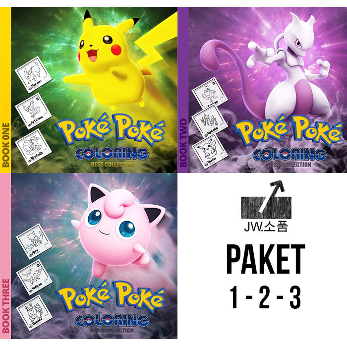 Buku Mewarnai Pokemon "Book One Two Three"