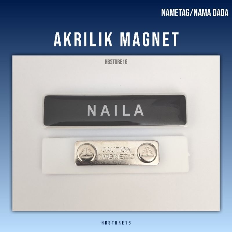 

Nametag Akrilik Magnet Ukuran PxL 2x8cm