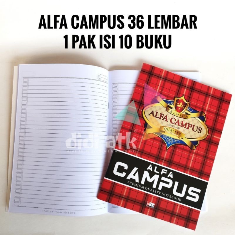 

Buku Tulis Boxy Alfa Campus 36 Lembar 1 Pak Isi 10 Buku