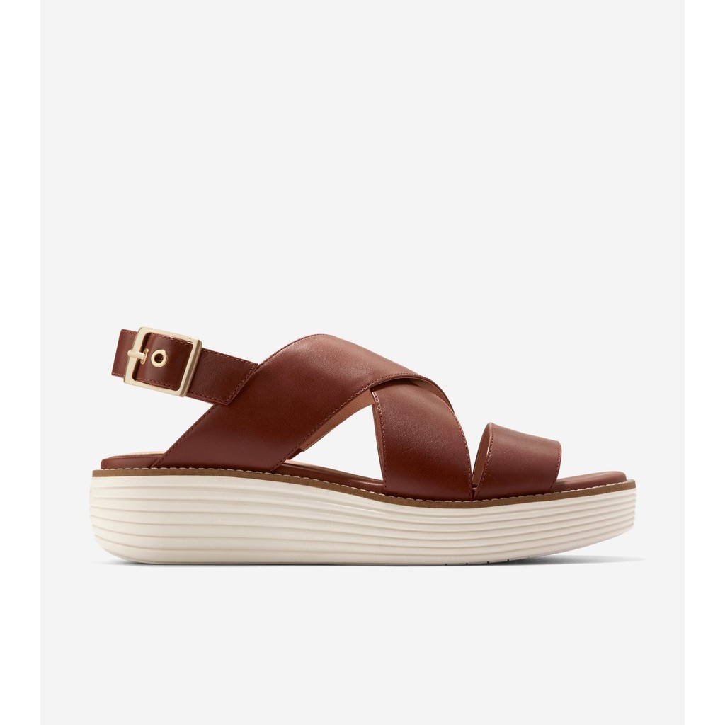 Cole Haan Women Originalgrand Platform Sandal - Sepatu Wanita (Coklat)