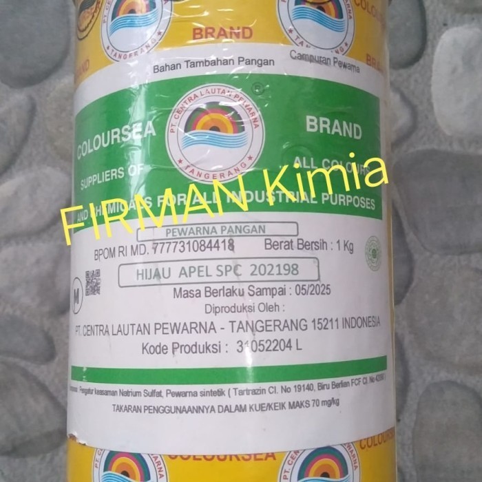 

[DIAJENG SHOP] Pewarna makanan berat 1 kg hijau apel-202198 coloursea NEW