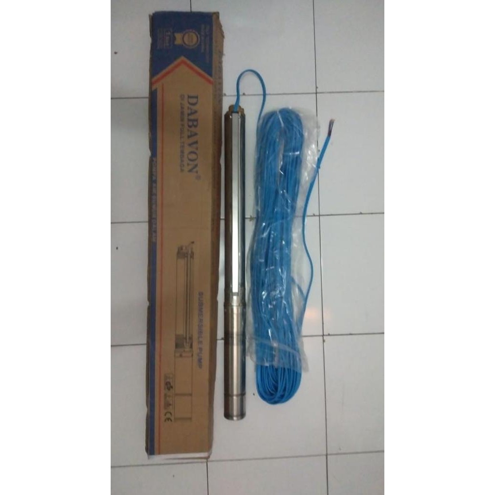 Pompa Satelit/Submersible Dabavon 3" 0,75 Hp + Kabel Biru 50M