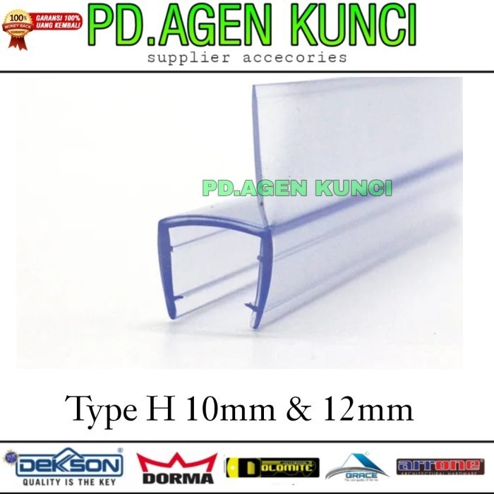 CLIP SEAL PINTU KACA DEKSON POLOS 10MM & 12MM WATER SEAL KACA DEKSON