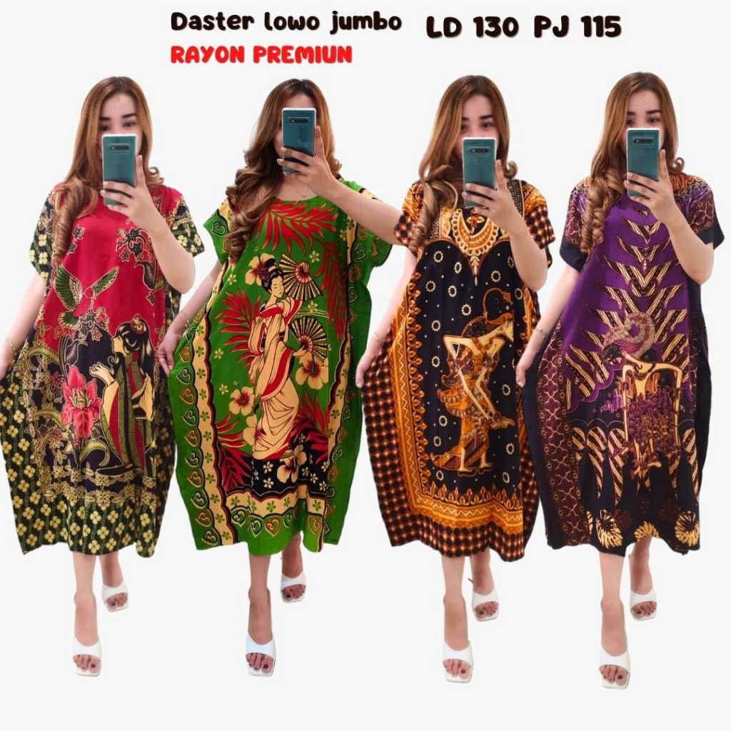 Promo Mega Sale 5.5 // Paket Usaha 4 Daster Lowo Premium Jumbo Rayon Ld 130 Kain 84/50 - Daster