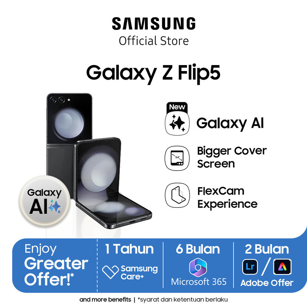 Samsung Galaxy Z Flip5 8/512GB - Graphite, Handphone AI
