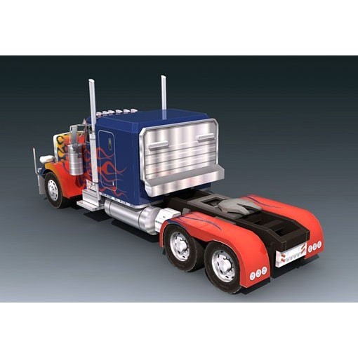 diy papercraft lembar kertas pola kendaraan optimus prime model truk zenyang22