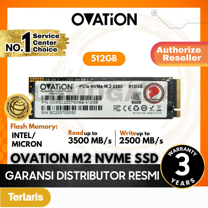 OVATION SSD M2 NVME 512GB M.2 PCIE NVME 2280 INTERNAL SSD GARANSI 3 TH ORIGINAL BEST QUALITY