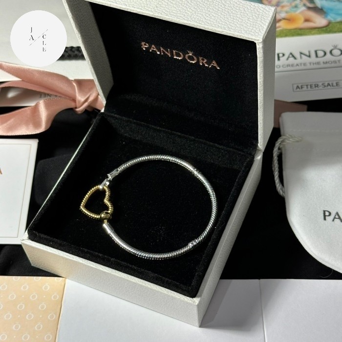 Love Arch Gold Pandora Bracelet Gelang Gift Set