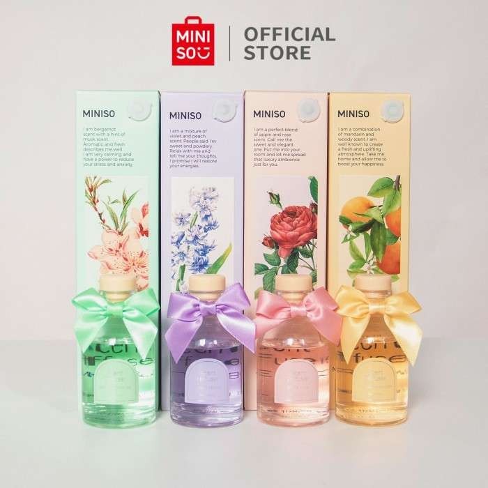 Official Denpasar MINISO Ink Art Diffuser Pengharum Ruangan Violet Peach Bergamot Parfum Ruangan