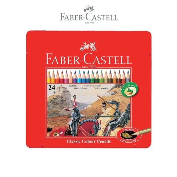 

Sil Warna Faber Castell 24 Classic Kemasan Kaleng (Tin Case)