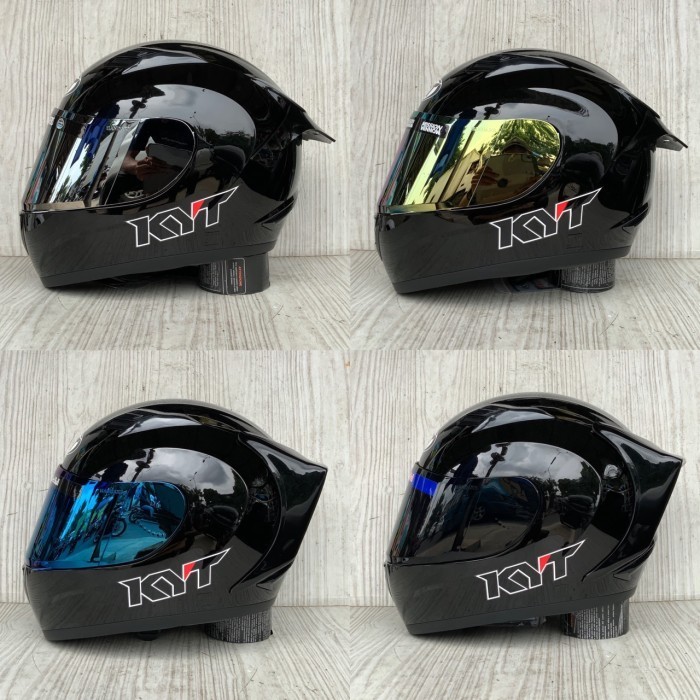 HELM KYT R10 SOLID BLACK GLOSSY ORIGINAL