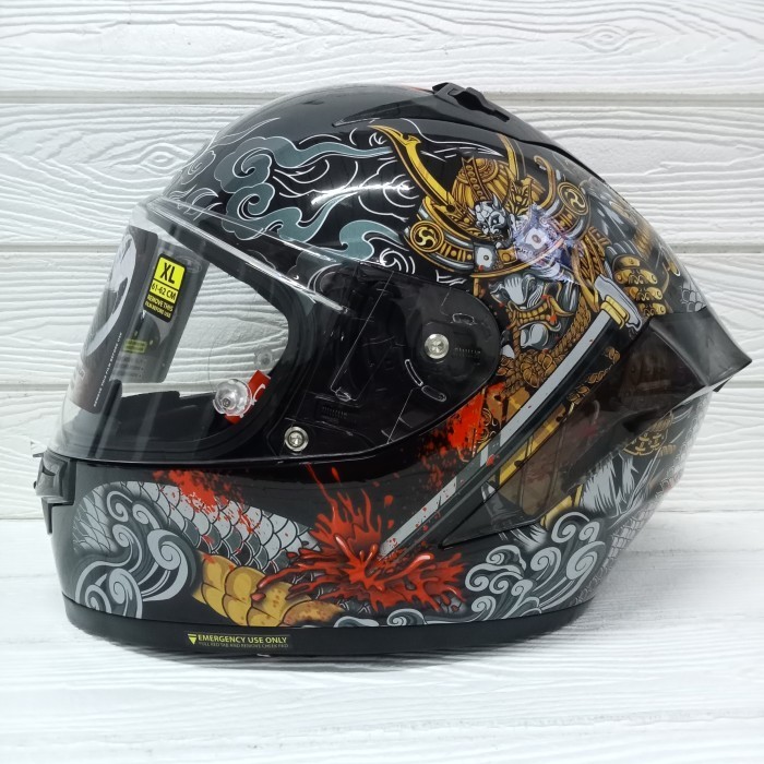 HELM NJS ZX-1R ZX1-R ZX1R MOTIF HANZO SAMURAI EDITION BLACK GLOSSY