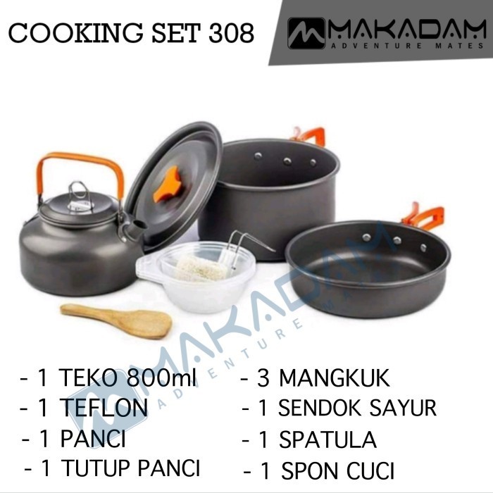 Ready cooking set nesting teko camping outdoor