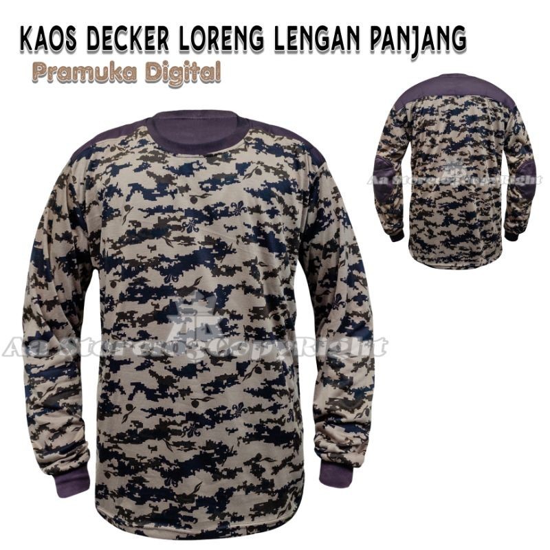 Kaos Loreng Pramuka Lengan Panjang - Kaos Busa Loreng Pramuka