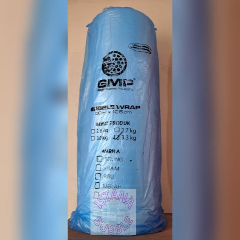 

BUBBLE WRAP "GMP" , MURAH BERAT 3.3kg UKURAN 125cmX50m