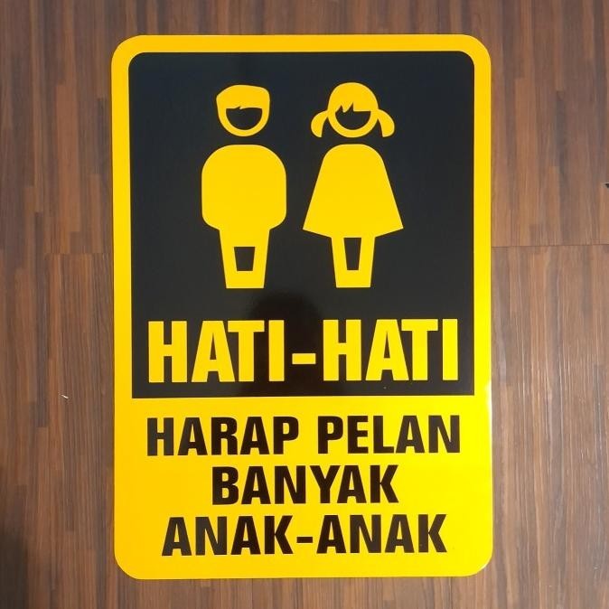 

Rambu Hati-Hati Harap Pelan Banyak Anak Anak 35Cm X 50Cm Plat Alumuniu