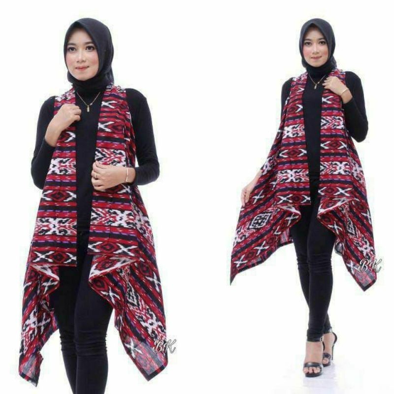 Promo Mega Sale 5.5 // Outerwear Blazer Outer Long vest Bolero Panjang Batik Motif Songket Tenun