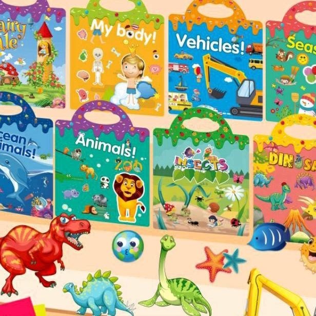

Buku Stiker Jelly Anak / Reusable Sticker Jelly / Sticker Activity Book Mainan Edukasi Anak