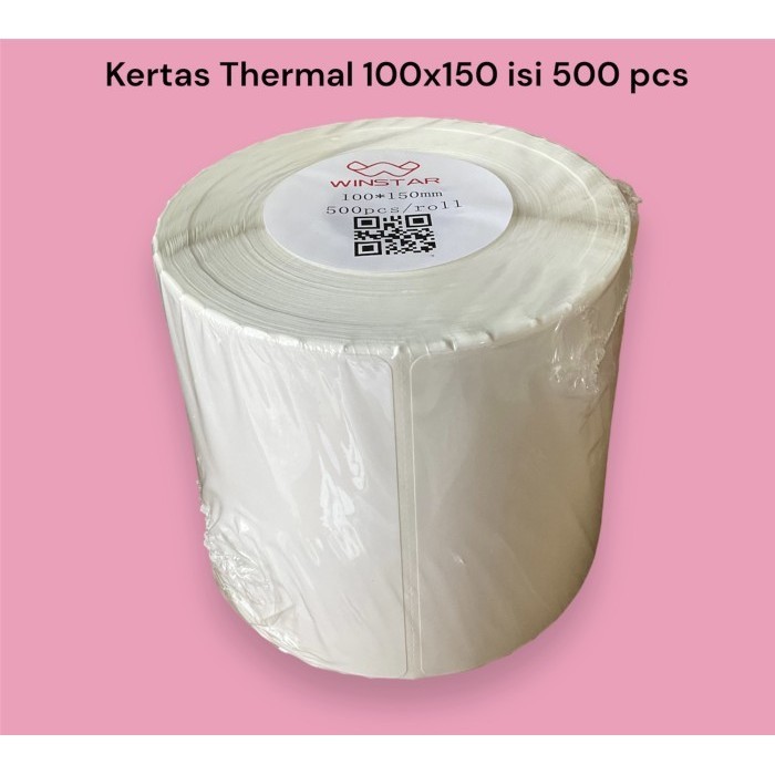 

Kertas Thermal Roll/Lipat isi 500 pcs ukuran A6 100 x 150 mm