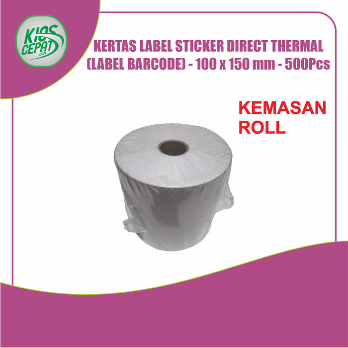 

Label Sticker Barcode DIRECT THERMAL 100x150mm (A6) - Roll 500Pcs