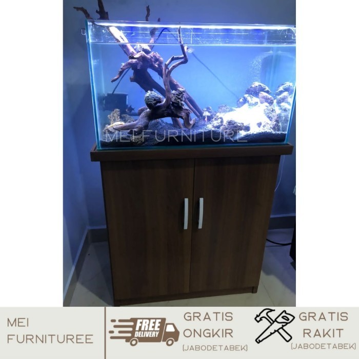 Lemari Meja Aquarium Cabinet Bufet Murah Minimalis
