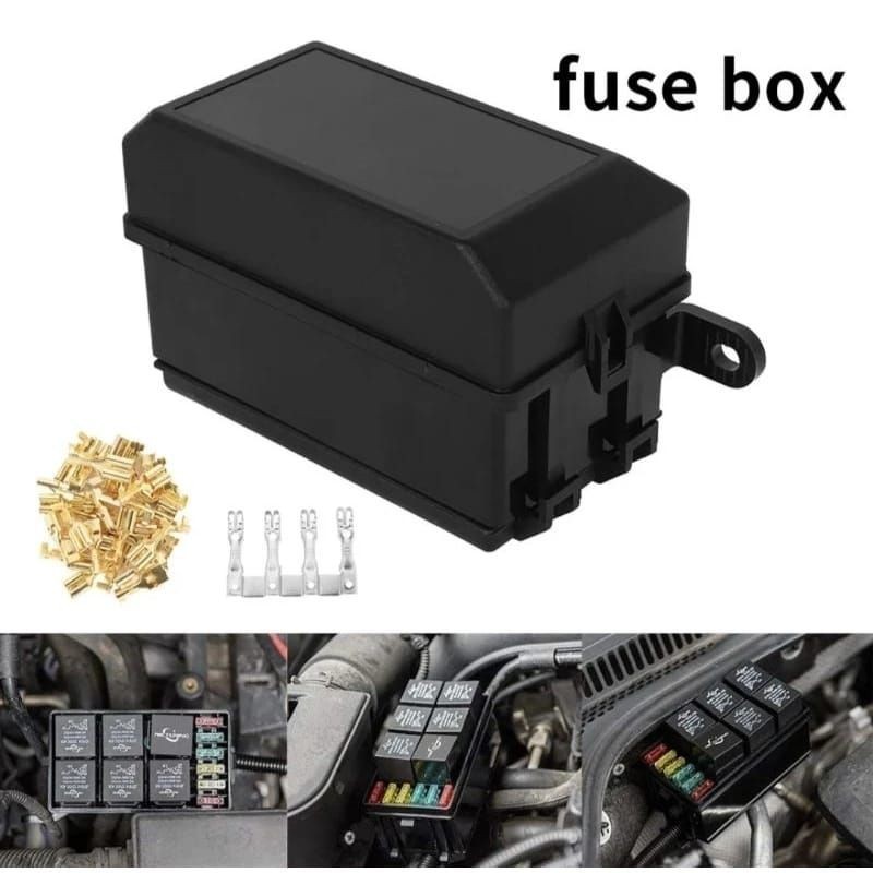 FUSE HOLDER BOX BLOCK SET UNIVERSAL DC 12V CAR MARINE 6-WAY RELAY + 6 SLOT BLADE