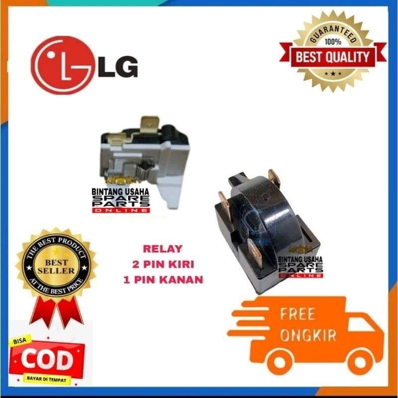 Relay 2 Pin Kiri 1 Pin Kanan + Overload Kulkas LG 1 Pintu / 2 Pintu