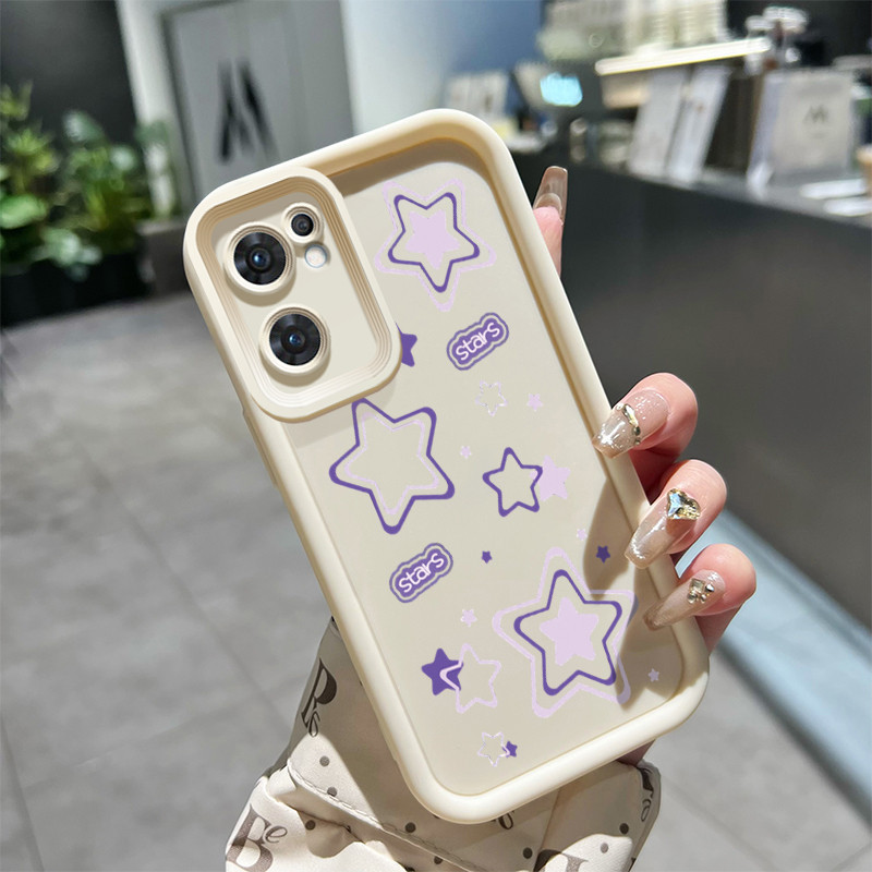 Casing Hp OPPO Reno 8 5G OPPO Reno 8T Case Casing pola Sepasang Pentagram cantik HP ponsel trendi ba