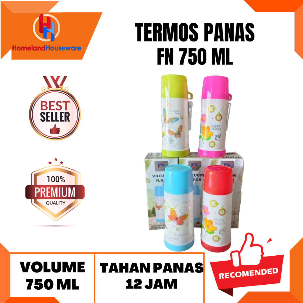 TERMOS PANAS FN 750 ML/TERMOS MURAH MEREK FN 750ML/TERMOS AIR PANAS WARNA WARNI FN 750 ML