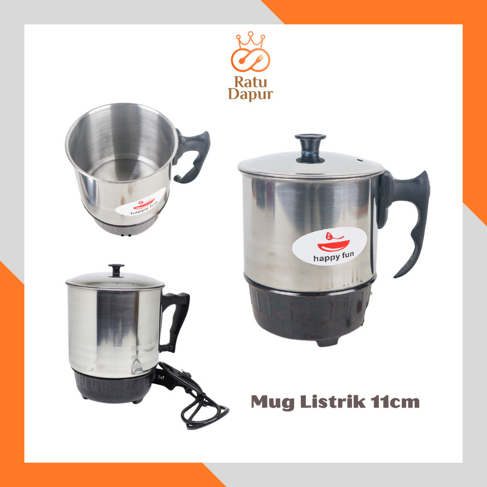 Mug Listrik Stainless Steel 11 Cm / Panci Listrik Heating Cup Stainless Steel