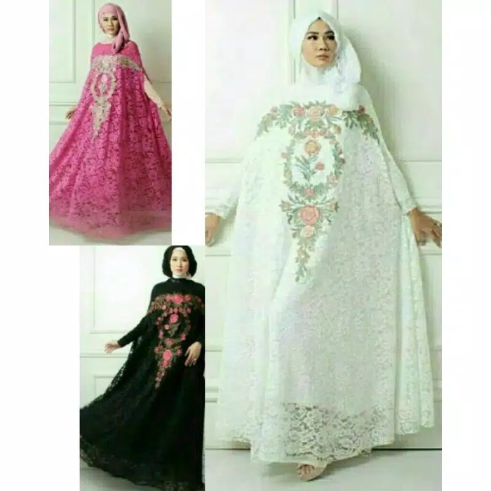 Baju Muslim Wanita Gamis Brukat Bordir Kaftan Brokat Gamis Brokat