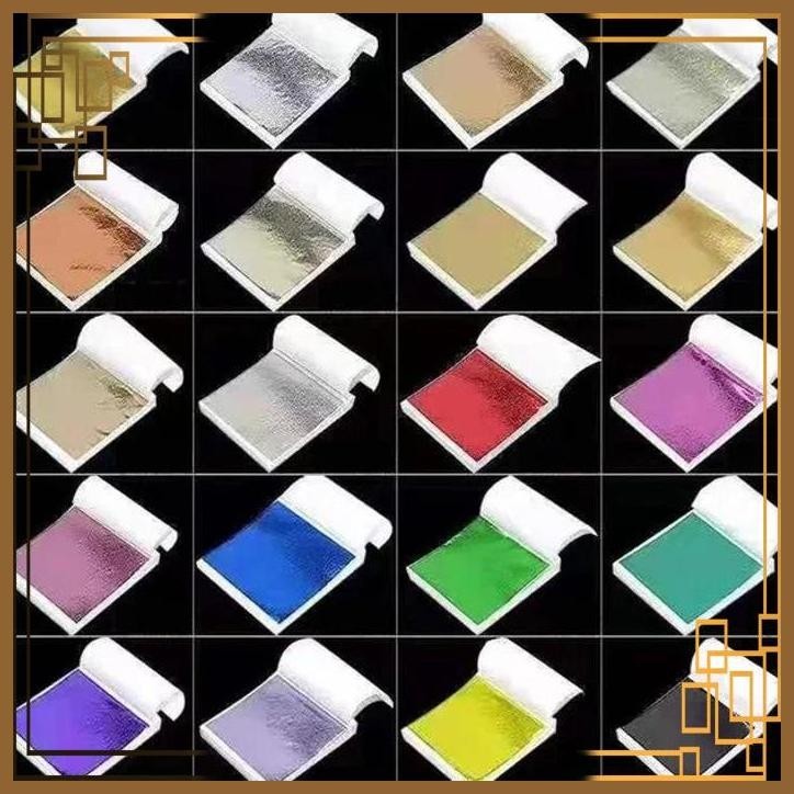 

[GSM] 14x14 cm 10 Lembar Kertas Foil Emas Gold Leaf Foil Sheet Kertas Sepuh