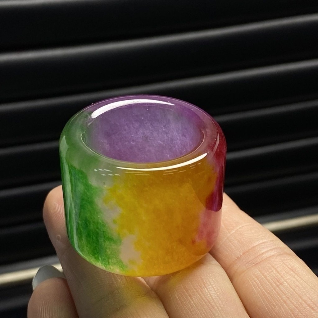 Spring Color Ring Jade Emperor Emerald Thumb Ring Floating Emerald Green Little Finger Ring