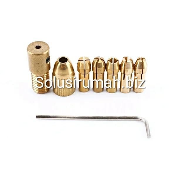 ```````] Kepala Bor Mini Collet Chuck Mini Drill 7pcs Set As 2.35mm