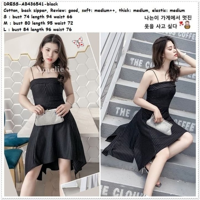 Sexy Ni Dress Gaun Pesta Wanita Korea Ab436541 Bla Hitam