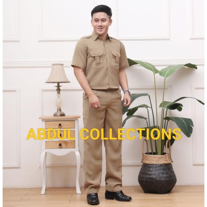 Seragam Khaki Pria Premium Asn Seragam Pns Pdh Dinas Pemda  Keki