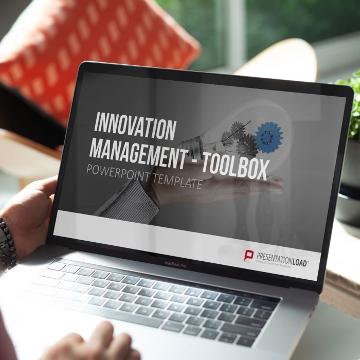 

INNOVATION MANAGEMENT TOOLBOX Editable Powerpoint Template D2545