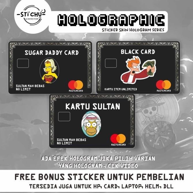 

Sticker Kartu Atm Skin Card KARTU SULTAN BLACK CARD geto Prank Konten by Ultimate Customitation