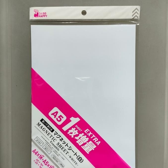 

:::::::] DAISO magnetic sheet erasable white papan tulis magnet fleksibel a4 a5